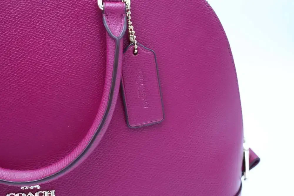 Coach Sierra Satchel Crossgrain Fuchsia Pink Leather Handbag